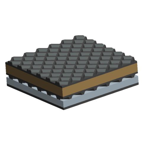 vibration isolation pad made of steel cork and rubber